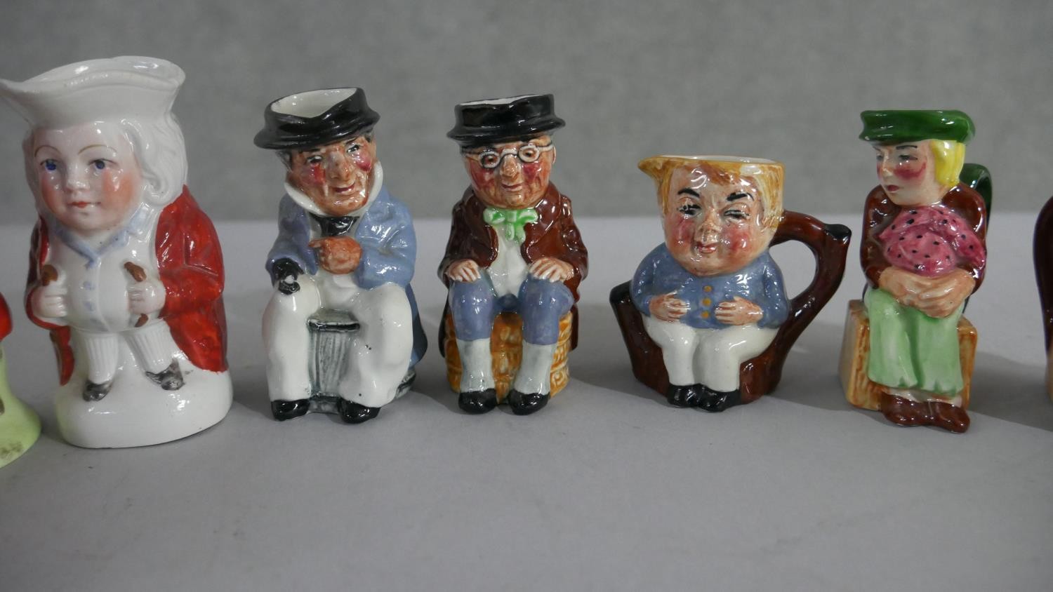 A collection of fifteen hand painted ceramic Toby jugs, various characters and makers. H.16 W.6cm ( - Image 3 of 7
