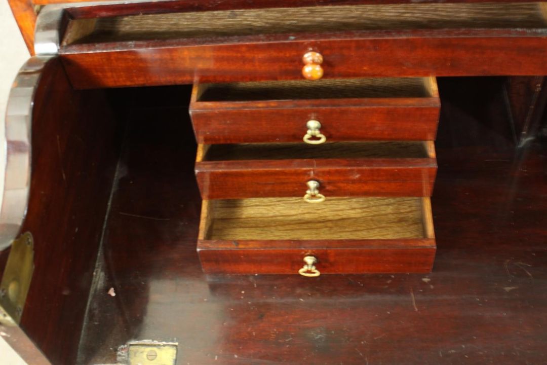 A Chippendale style mahogany secretaire bookcase, with a blind fret cornice over a pair of - Image 6 of 24