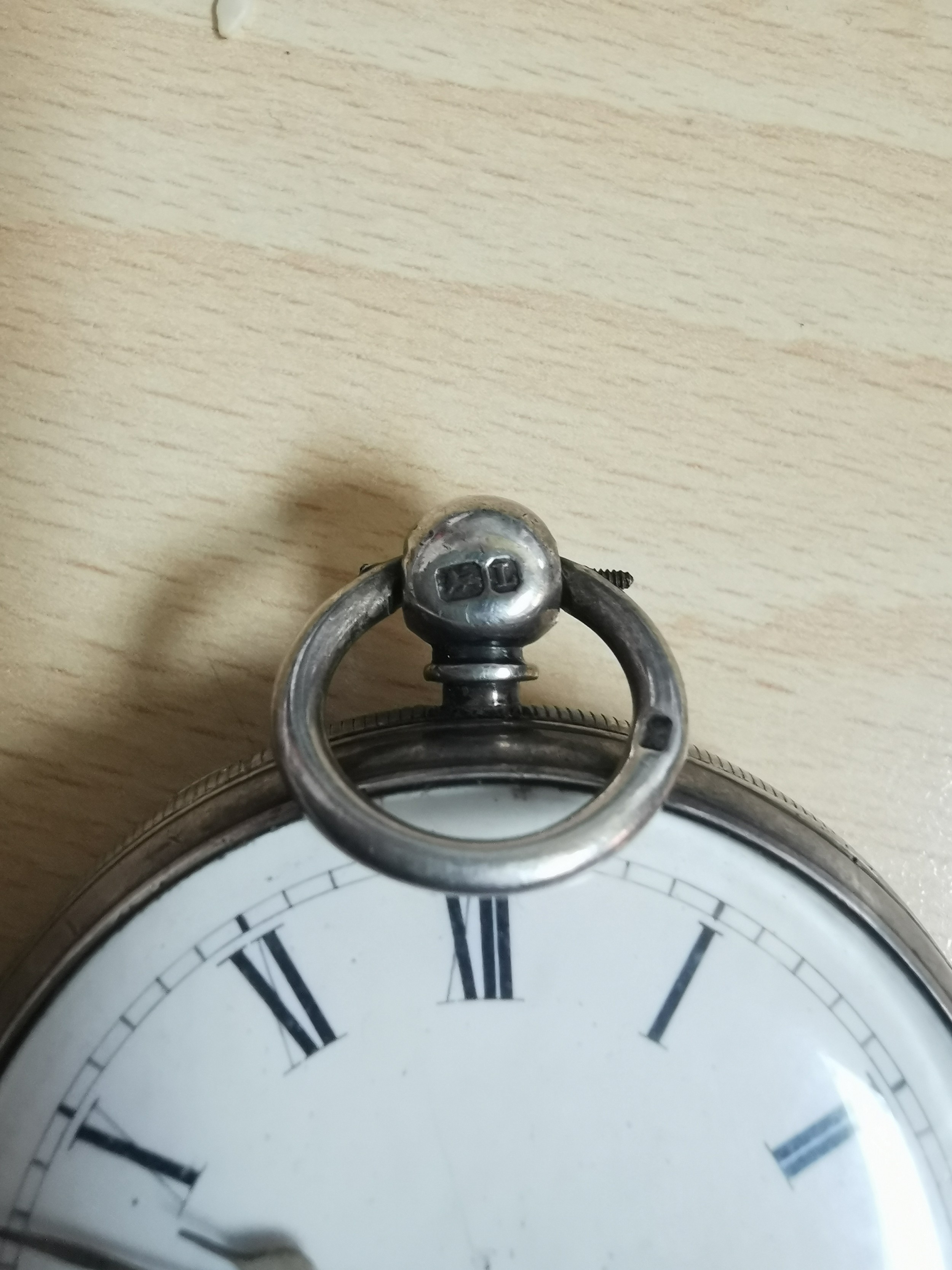 A Victorian silver gentleman's pocket watch with white enamel dial and black Roman numerals. ( - Image 5 of 5