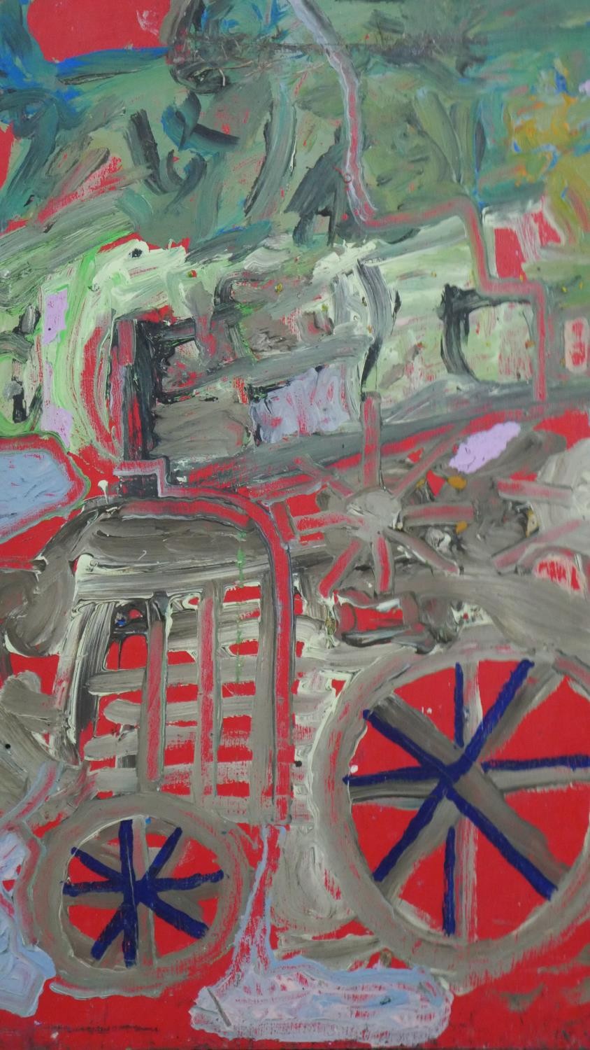 A double sided abstract oil on board. Unsigned. H.47 W.48cm - Image 2 of 7
