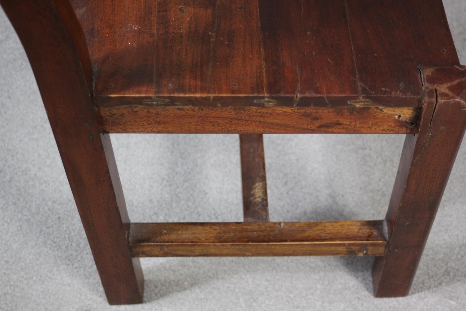A set of eight mango wood ladder back dining chairs, the legs joined by H stretchers. - Image 10 of 11