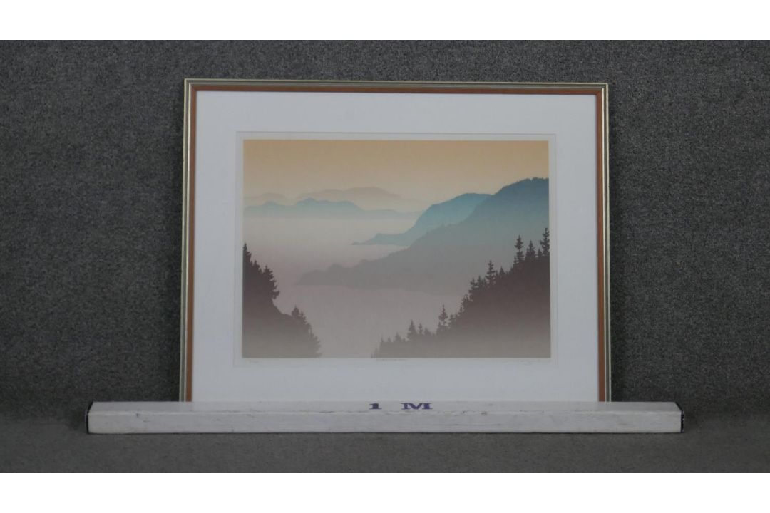 Peter Markgraf - a framed and glazed signed serigraph titled 'Evening Sky', signed by artist, - Image 3 of 9