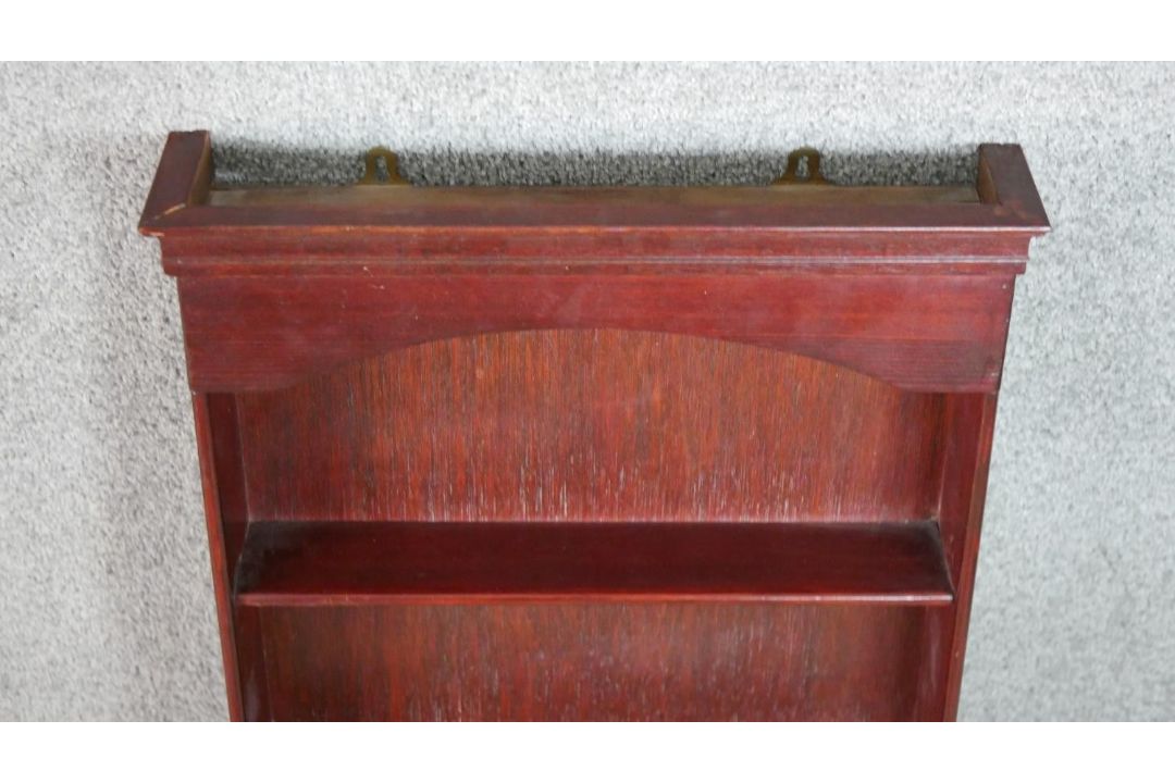 A late Victorian wall mounted cabinet, with two cupboard doors over an undertier, together with a - Image 3 of 11