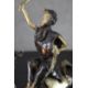 A West African hand made bronze sculpture from Burkina Faso of a camel and rider. Blackened to - Image 4 of 6