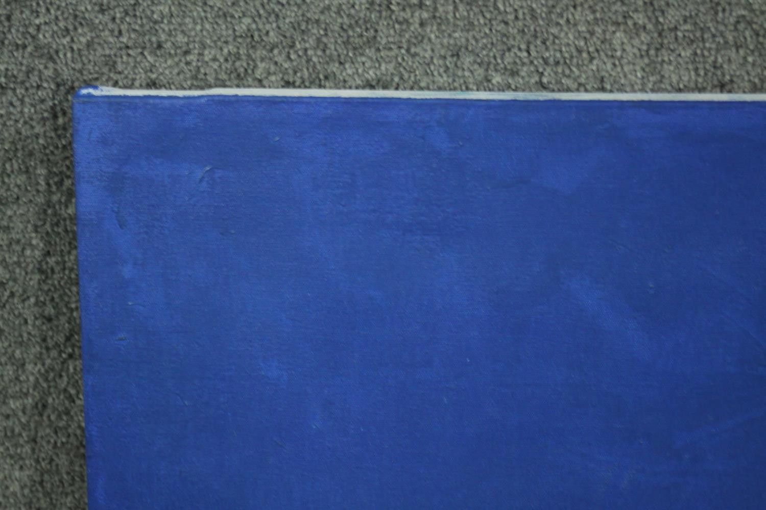 Adrian Hemming (b 1945), 'Slow Wave Breaking' oil on canvas, titled, signed and dated '99 verso. H. - Image 6 of 9