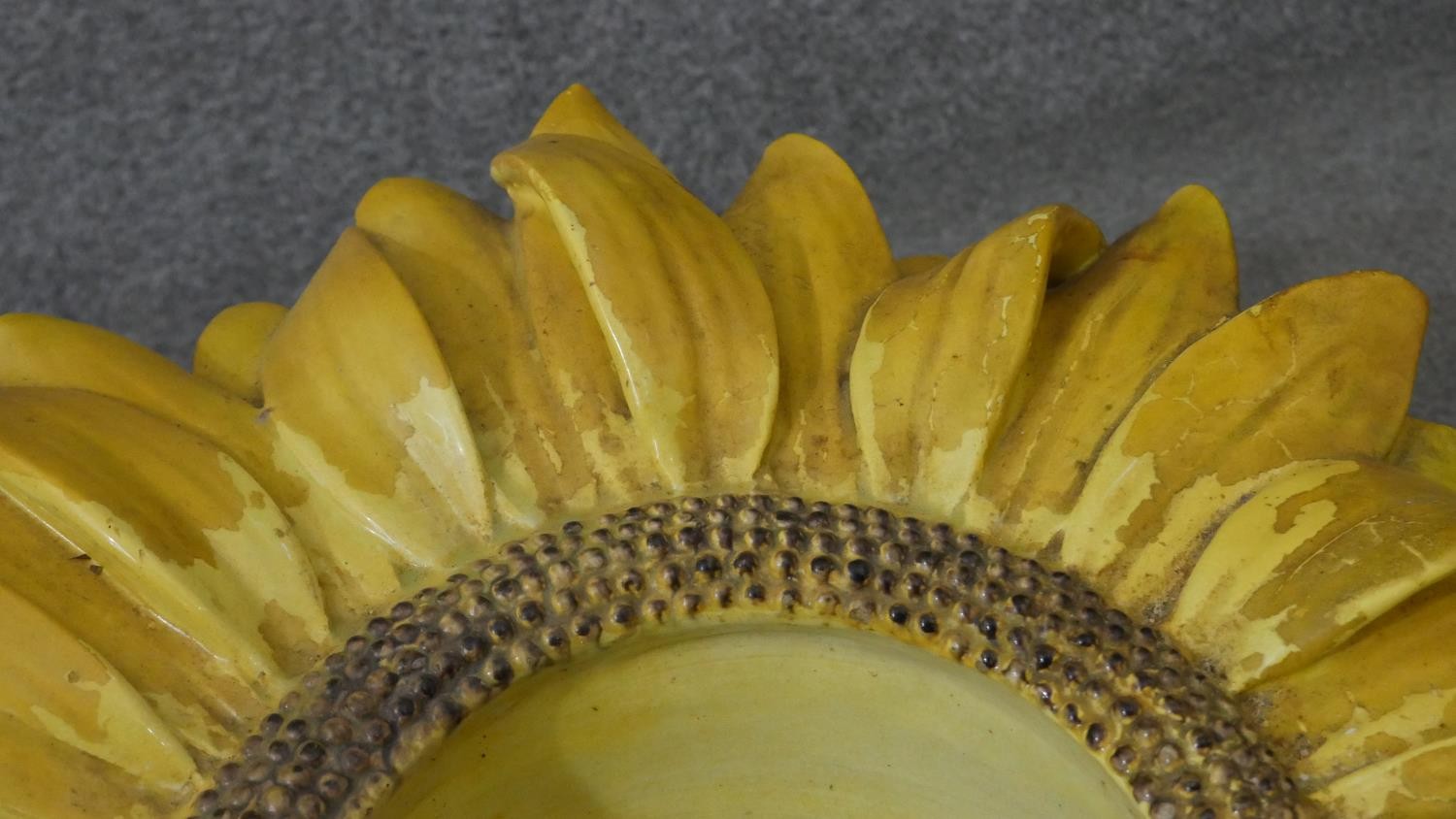 Delphin Massier-A large 19th century French Art Nouveau hand painted majolica sunflower planter, - Image 2 of 11