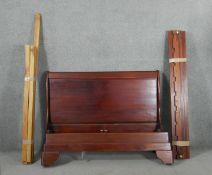 A French style king size hardwood sleigh bed, of typical form, on bracket feet Approx. H.117 W.160