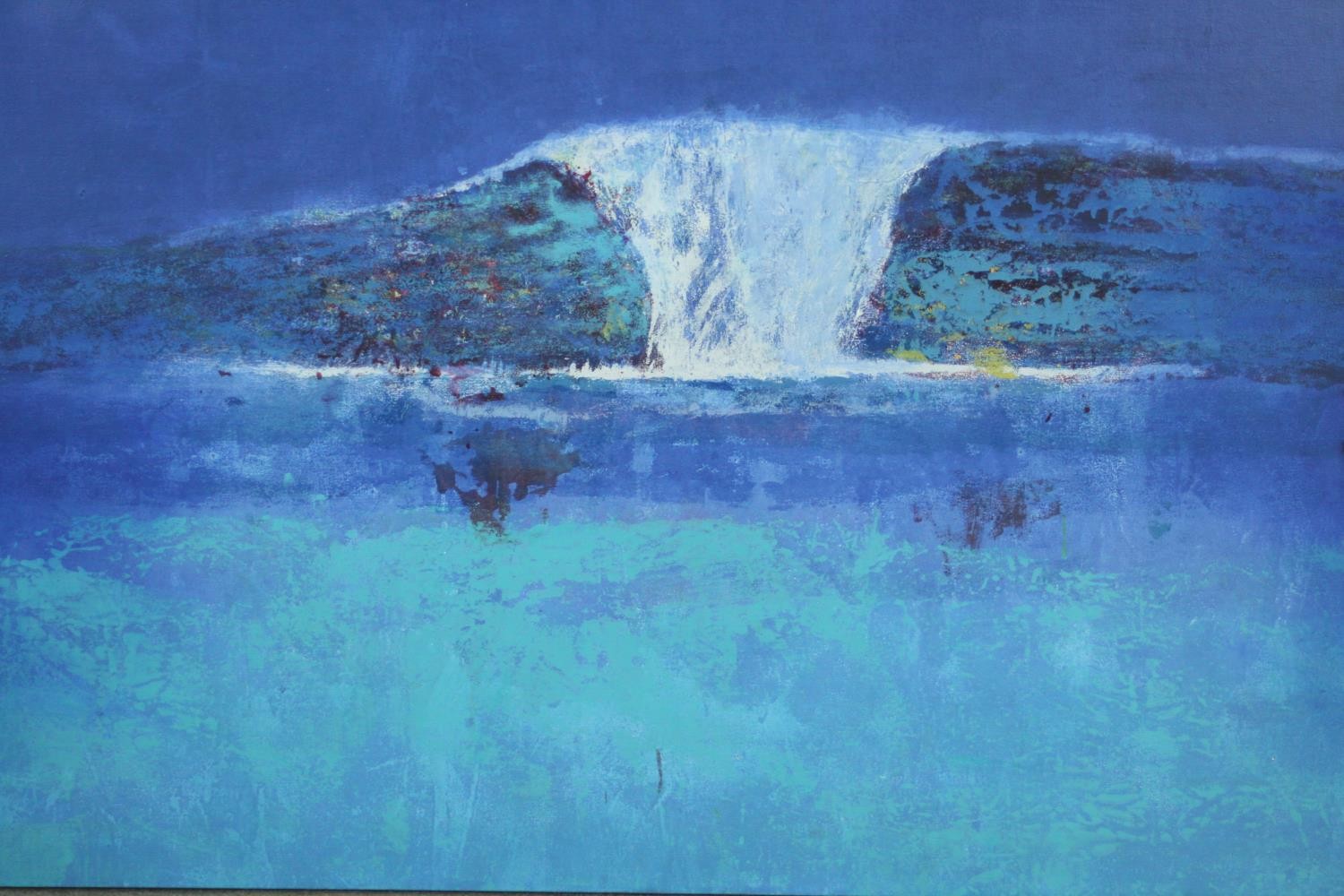 Adrian Hemming (b 1945), 'Slow Wave Breaking' oil on canvas, titled, signed and dated '99 verso. H.