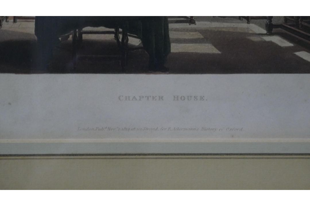 Four framed and glazed 19th century hand coloured engravings: Chapter House, Christ Church - Image 4 of 18