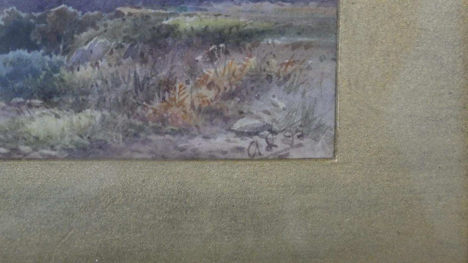 A collection of five 19th century watercolors, three of landscapes , one of a herbaceous border - Image 16 of 16