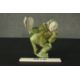 Aisa Amittu, Inuit, 1951, a carved green soapstone and granite drum dancer sculpture, with bone - Image 2 of 9