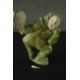 Aisa Amittu, Inuit, 1951, a carved green soapstone and granite drum dancer sculpture, with bone - Image 5 of 9