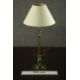 A turned brass table lamp, with an ivory coloured shade. H.56 W.25cm. - Image 2 of 4