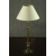 A turned brass table lamp, with an ivory coloured shade. H.56 W.25cm. - Image 1 of 4