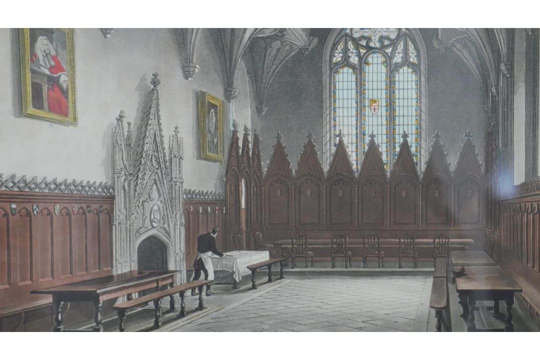 Four framed and glazed 19th century hand coloured engravings: Chapter House, Christ Church - Image 11 of 18
