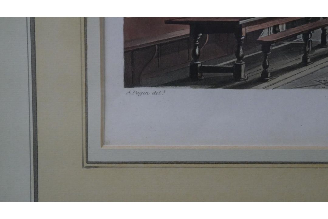 Four framed and glazed 19th century hand coloured engravings: Chapter House, Christ Church - Image 13 of 18