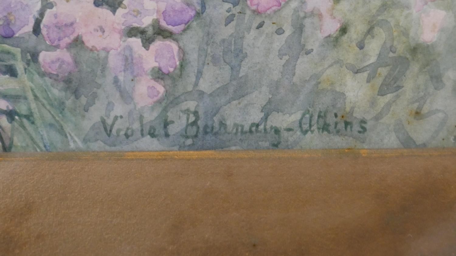 A collection of five 19th century watercolors, three of landscapes , one of a herbaceous border - Image 11 of 16