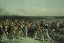 Charles E. Wagstaffe- Hand coloured engraving ,'The Golfers, A Grand Match Played Over St. Andrew'