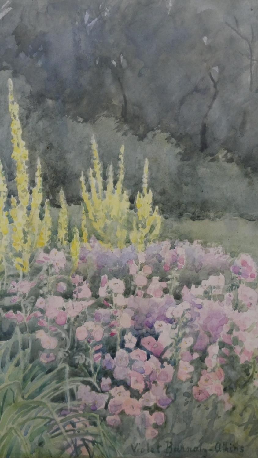 A collection of five 19th century watercolors, three of landscapes , one of a herbaceous border - Image 10 of 16