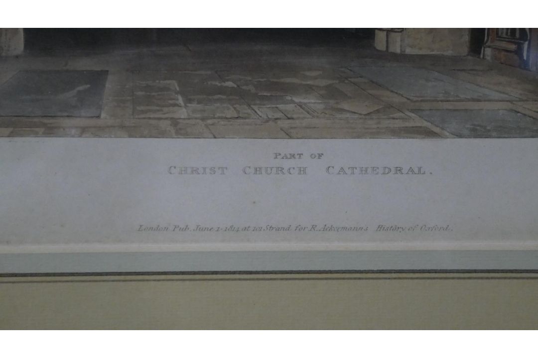 Four framed and glazed 19th century hand coloured engravings: Chapter House, Christ Church - Image 8 of 18