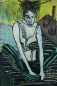 Billy Childish (b.1959) An unframed oil on board 'Traci', 1982. Monogrammed SH (Steven Harper his