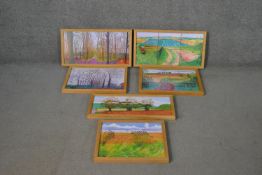 Six framed and glazed limited edition 20th century David Hockney prints of various paintings,