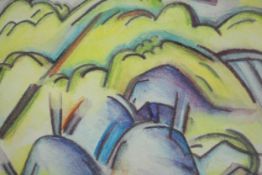Dorothy Southern, Landscape, watercolour, initialled lower right, bearing Bankside Gallery label