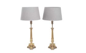 A PAIR OF FRENCH LOUIS PHILIPPE PERIOD GILT BRONZE LAMPS CIRCA 1830