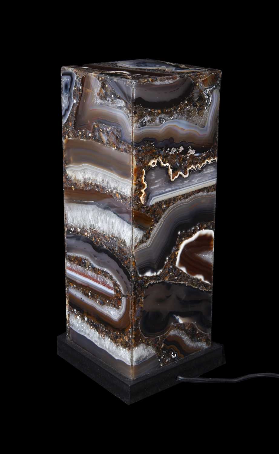 A POLISHED AGATE LAMP BASE - Image 2 of 2