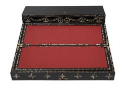 A 19TH CENTURY CEYLONESE PORCUPINE QUILL TRAVELLING WRITING DESK