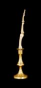GENUINE HUMAN FINGER BONES ON BRASS PLINTH