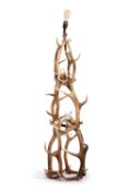 AN ANTLER TOWER STANDARD LAMP