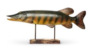 A PAINTED MODEL OF A PIKE