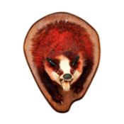 A TAXIDERMY 'FIERY' BADGER (MELES MELES)
