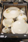 A TRAY OF TEA & DINNERWARE TO INCLUDE BRINDLEY