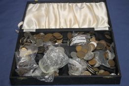A BOX OF BRITISH AND WORLD COINS