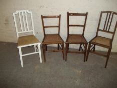 FOUR ANTIQUE OCCASIONAL BEDROOM DINING CHAIRS