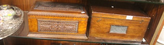 TWO VINTAGE WOODEN BOXES