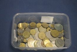 A SMALL TRAY OF FOREIGN COINS