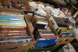 TWO TRAYS OF BOOKS TO INCLUDE CAR AND MOTOR CYCLE MANUALS, ENGINEERING INTEREST, SCIENCE ETC. (TRAYS