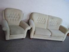 A MODERN 2 PIECE FABRIC SUITE