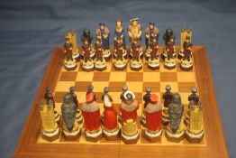 AN UNBOXED A 194S THE WHITE TOWER HAND DECORATED CHESS SET