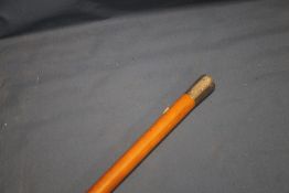 MALACCA WALKING CANE, WITH CHINESE WHITE METAL CAP CARRYING THE MARKING FOR WANG HING