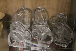 TWELVE WEDGWOOD PAPERWEIGHTTS EACH ENGRAVED WITH A WILD BIRD