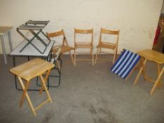 A SELECTION OF FOLDING TABLES AND CHAIRS