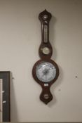 A VICTORIAN BANJO WALL BAROMETER