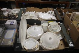TWO TRAYS OF MAYFAIR TEA AND DINNERWARE (TRAYS NOT INCLUDED)