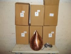 SIX BOXED AS NEW ORIENTAL STYLE PENDANT LIGHTS