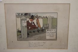 A FRAMED AND GLAZED PRINT SIGNED TO THE LOWER LEFT 51.5 CM X 41 CM