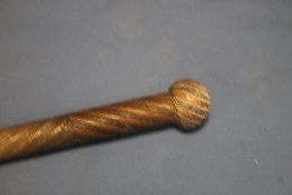 ZULU/ SHONA KNOBKERRY, WITH A COPPER AND BRASS WIRE WOVEN COVERING